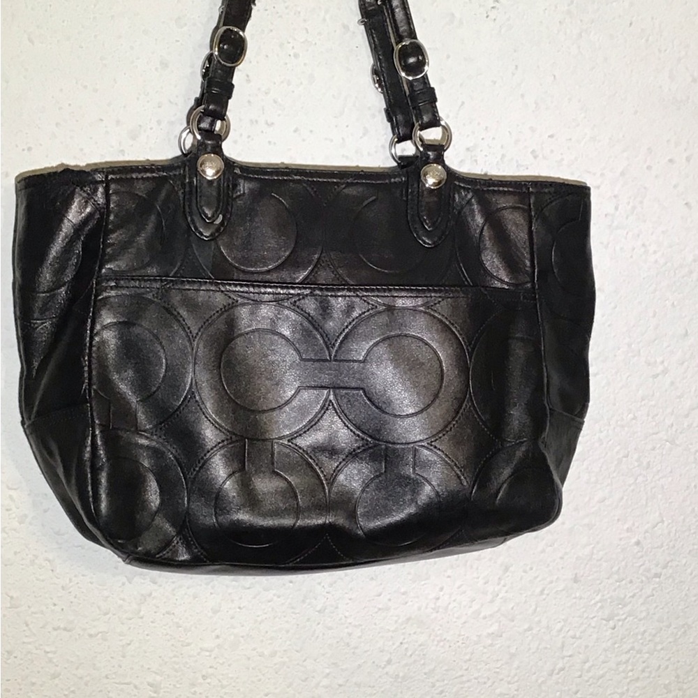 Coach black leather shoulder bag - Picture 4 of 8